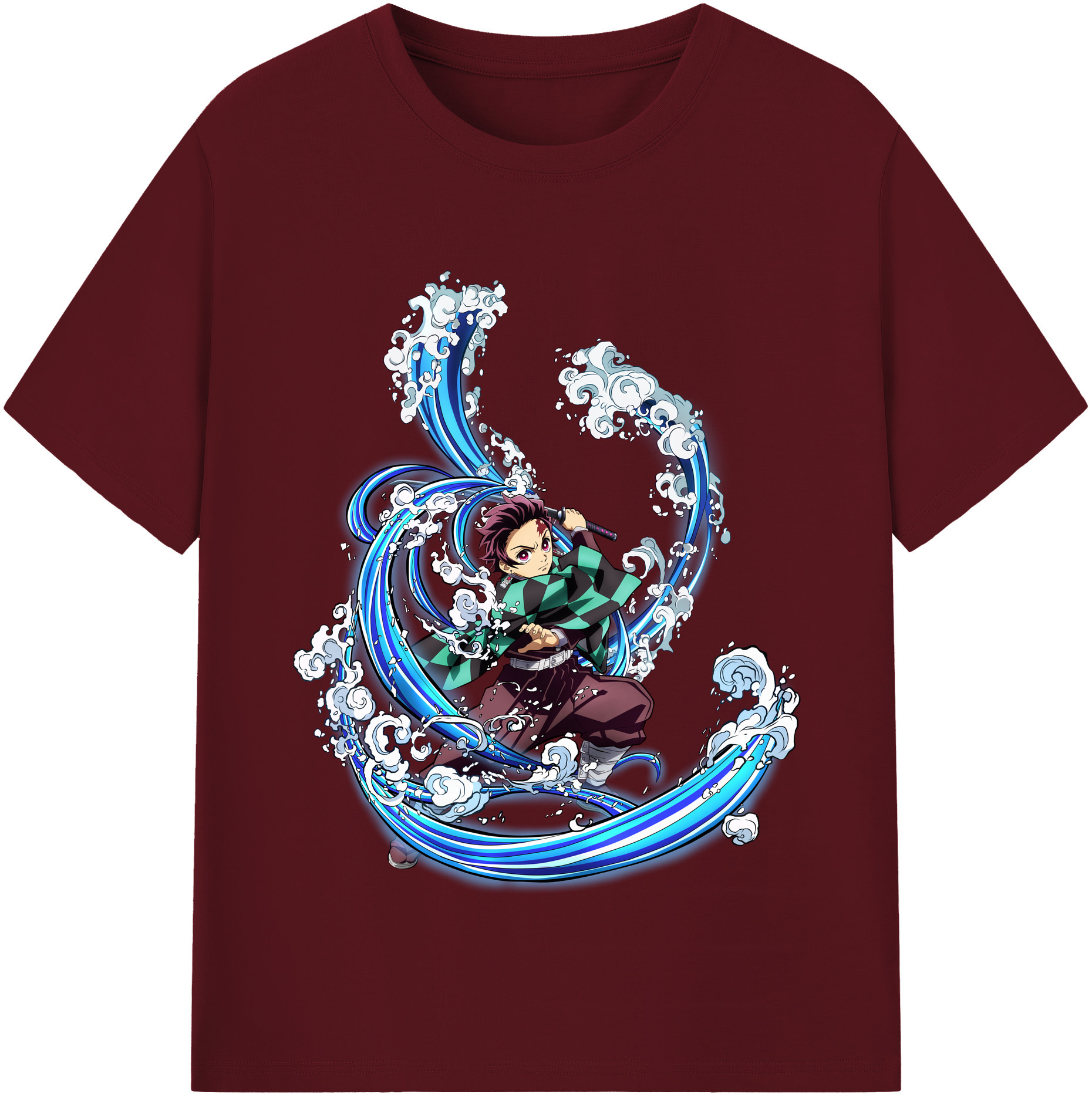 （画像用） 鬼滅の刃 竈門 炭治郎／かまど たんじろう Kamado Tanjirou 綿100％半袖Tシャツ（フロントプリント）